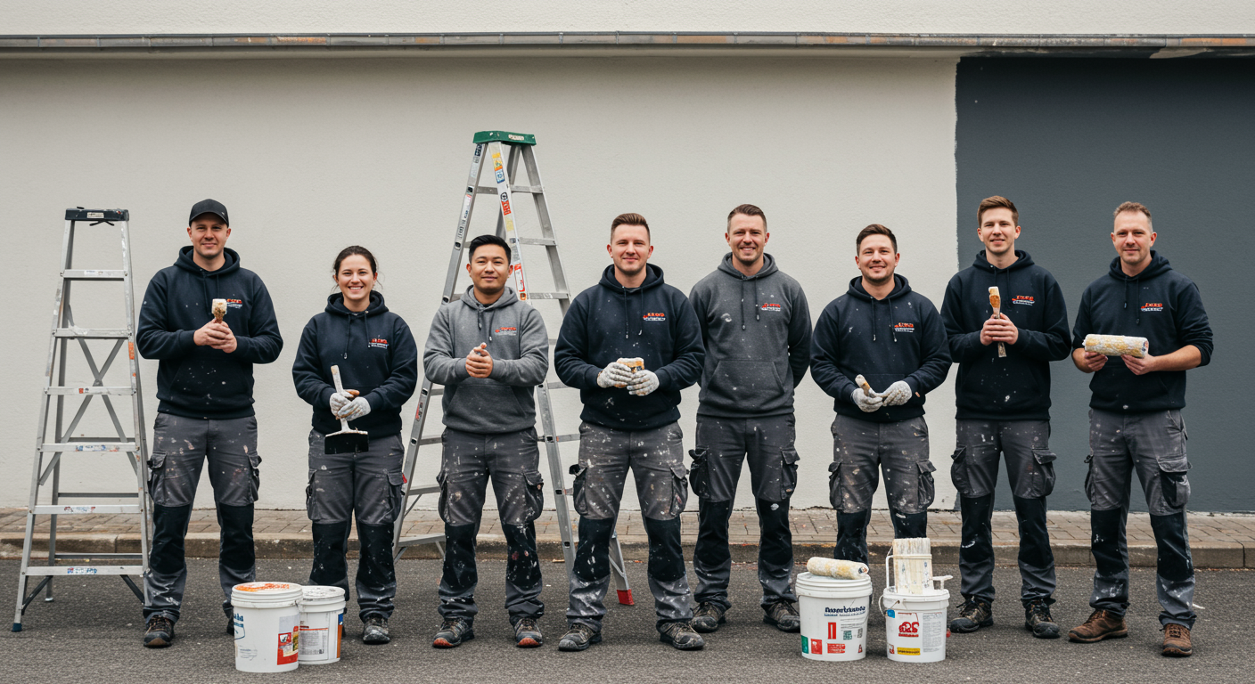 Professional Painters Working on a Residential Home Exterior in Grove City, OH