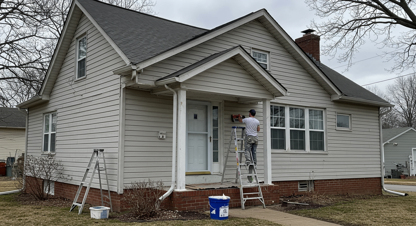Professional Painter Applying Fresh Paint