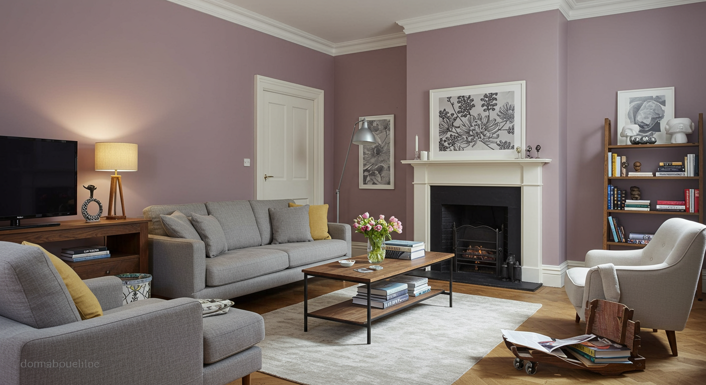 A beautifully painted living room with stylish furniture and decor, showcasing the final result of an interior painting project. The room feels inviting and fresh.